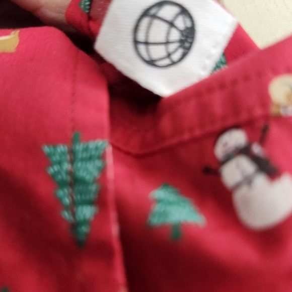 Free Planet Red Festive Print Men's Shirt - Picture 5 of 5
